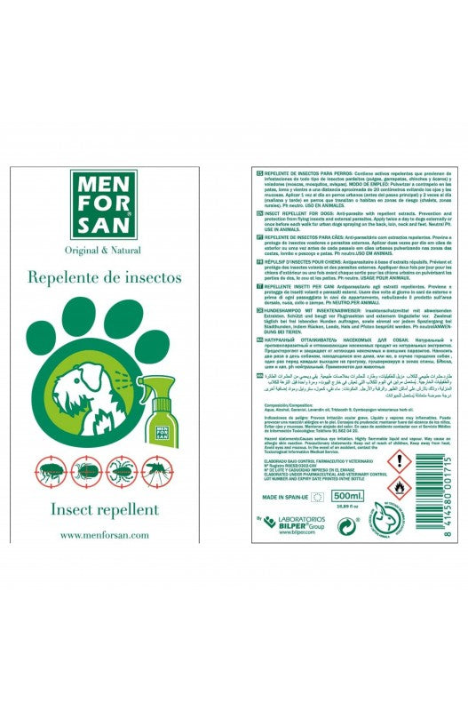 MENFORSAN REPELENTE NATURAL CON CITRONELA 500 ML.