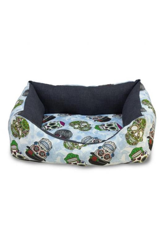 CAMA PERRO CUADRADA CALAVERAS