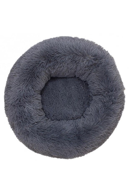 CAMA PERRO SUAVE REDONDA GRIS OSCURO